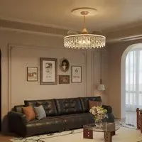 60cm Crystal Ceiling Fan with Light - Gold