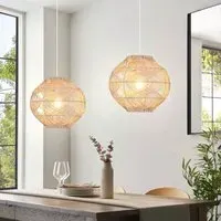Artisanal Rattan Pendant Light - Natural