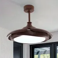 Ceiling Fan with Light - Brown, Iron