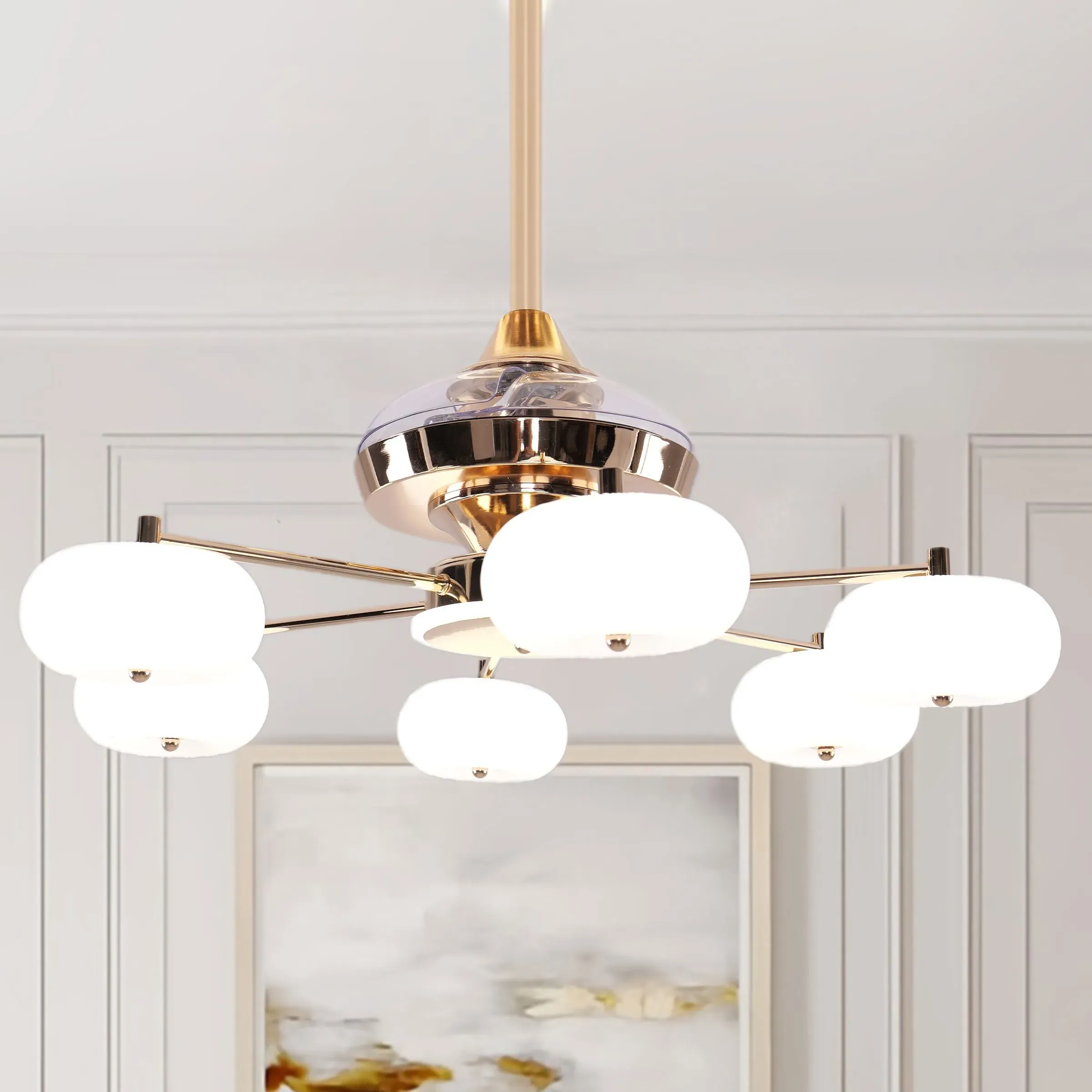 Ceiling Fan with Light - White, Acrylic