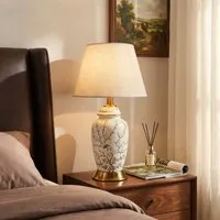 Chinoiserie Hand-Painted Ginger Jar Ceramic Table Lamp - Cream alternate view
