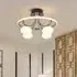Circular Ceiling Light with Four Orbs - Gunmetal Grey