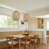 Corrugated Elliptical Pendant Light - Natural, Rattan