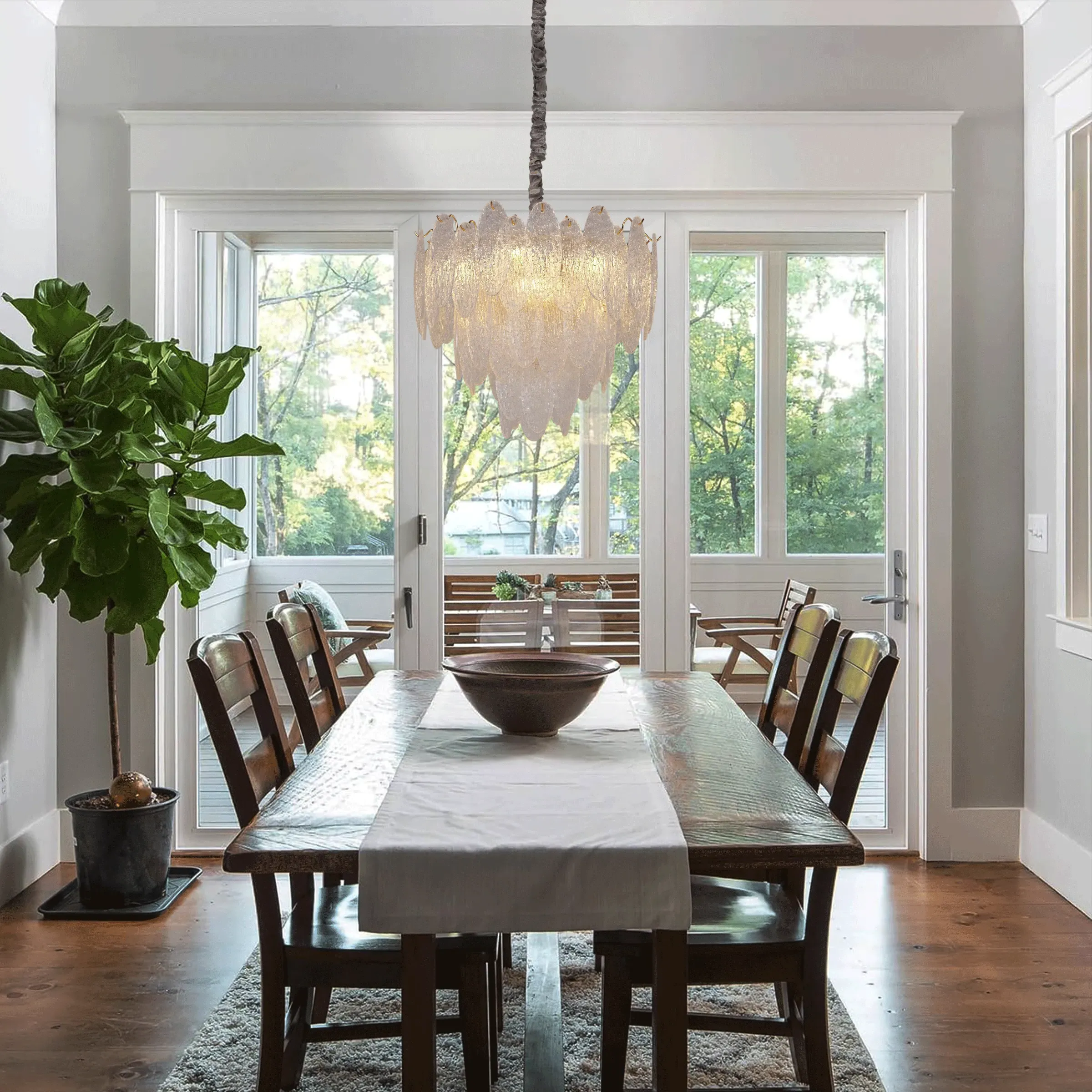 Crystal Ceiling Chandelier - Champagne Gold, Glass image