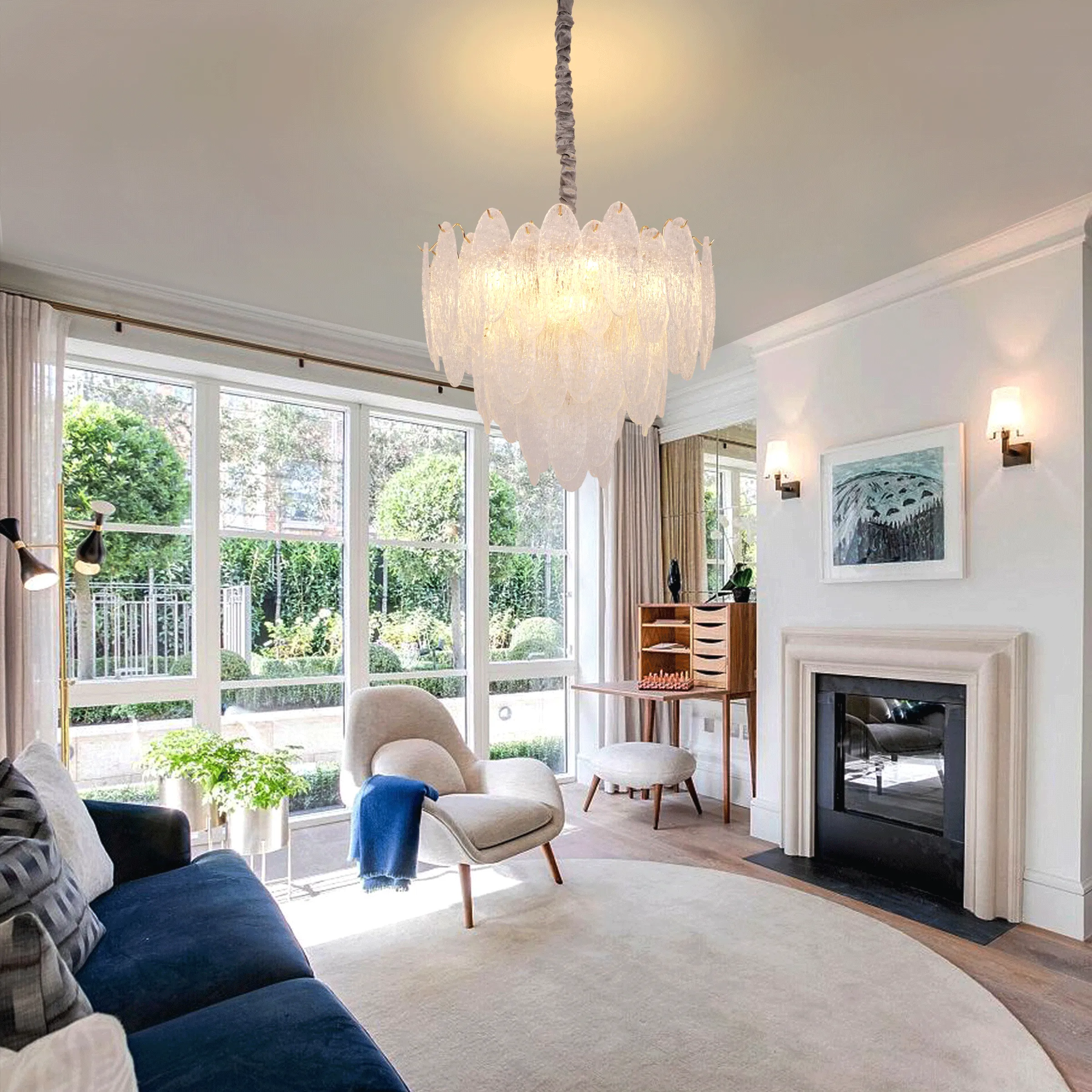 Crystal Ceiling Chandelier - Champagne Gold, Glass