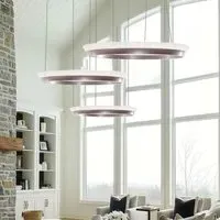 Crystal Ring Chandelier with Remote Control - Aluminum