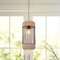 Cylinder Pendant Light - Natural, Rattan