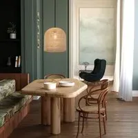 Dome Pendant Light with Adjustable Cord - Brown, Rattan