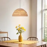Dome-Shaped Pendant Light - Natural, Rattan alternate view