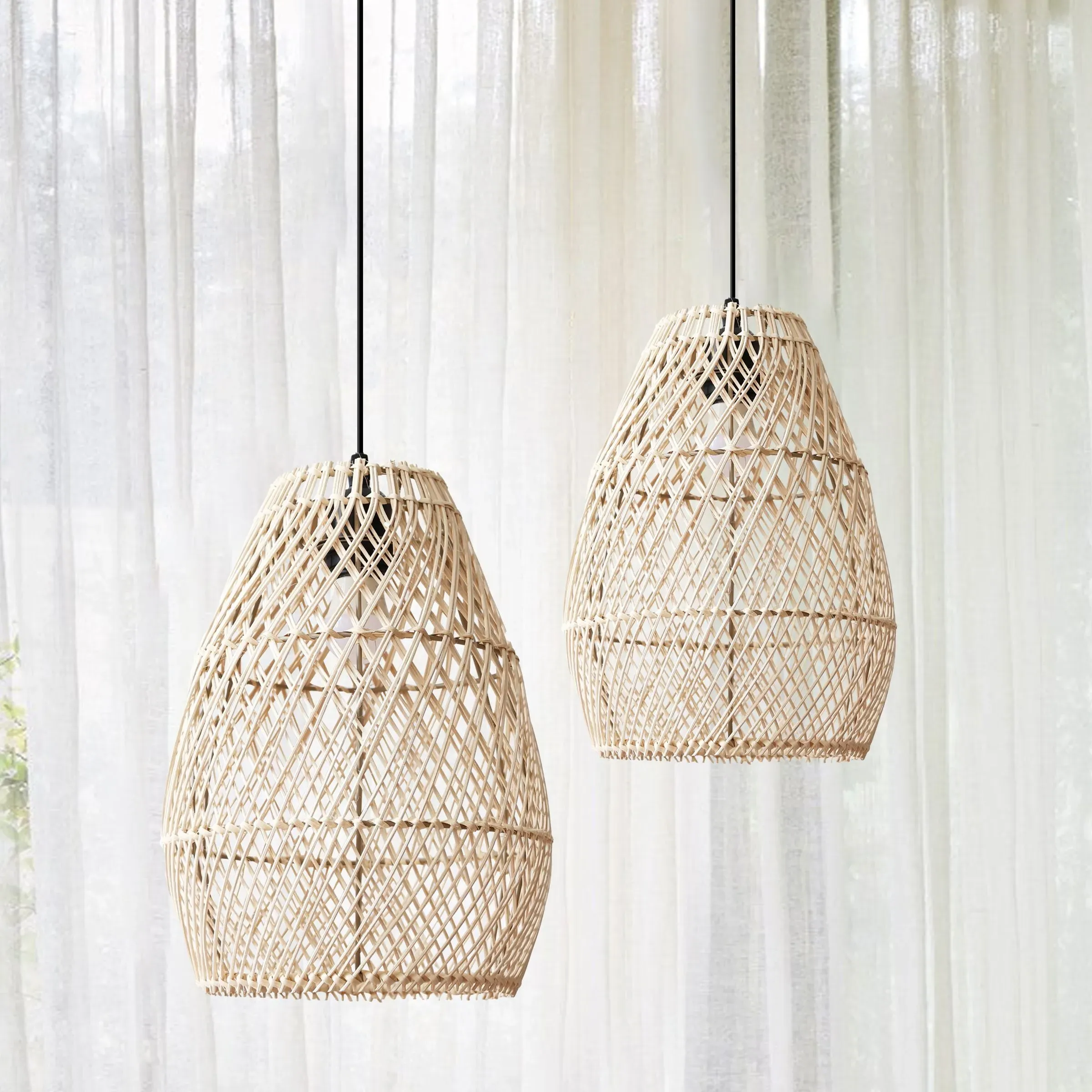 Eco-Friendly Rattan Pendant Light - Natural image