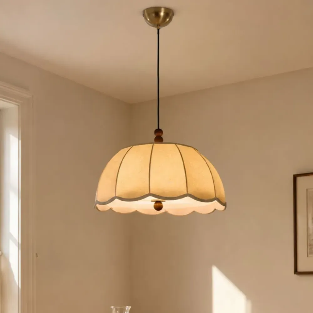 Fabric Pendant Light E27 Ceiling Lamp - Yellow product