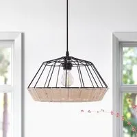 Geometric Pendant Light - Natural, Bamboo