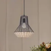 Geometric Pendant Light - Rattan, Iron