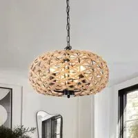 Globe Pendant Light - Brown, Hemp Rope