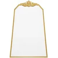 Golden Wave Iron Art Wall Mirror - Gold, Iron alternate view