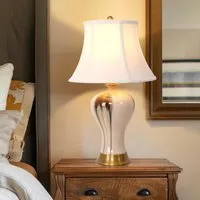 Hand-Glazed Wu Jin Ceramic Table Lamp - Black & Gold alternate view