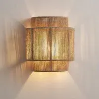 Hand-Woven Half Cylinder Wall Lamp - Hemp Rope