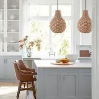 Hand-Woven Pinecone Pendant Light - Bamboo