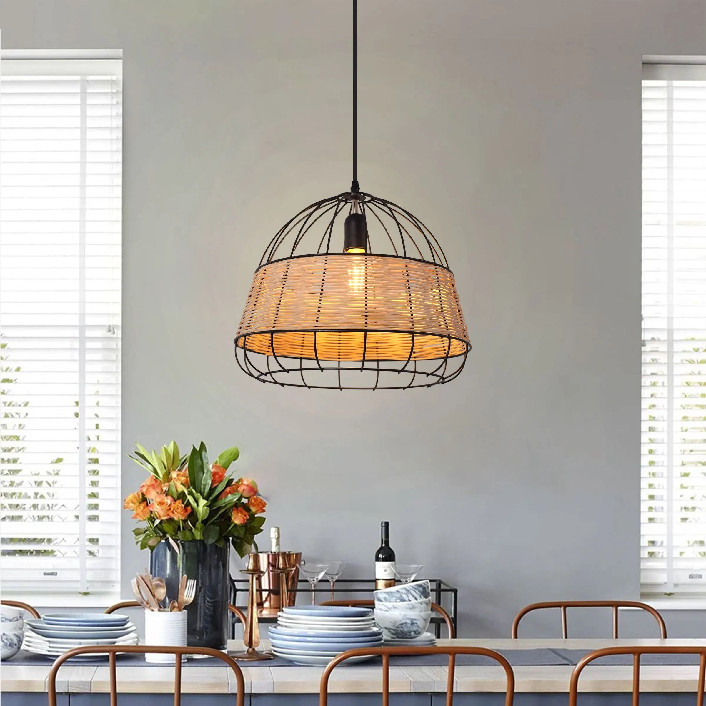 Handcrafted Pendant Light - Natural, Rattan