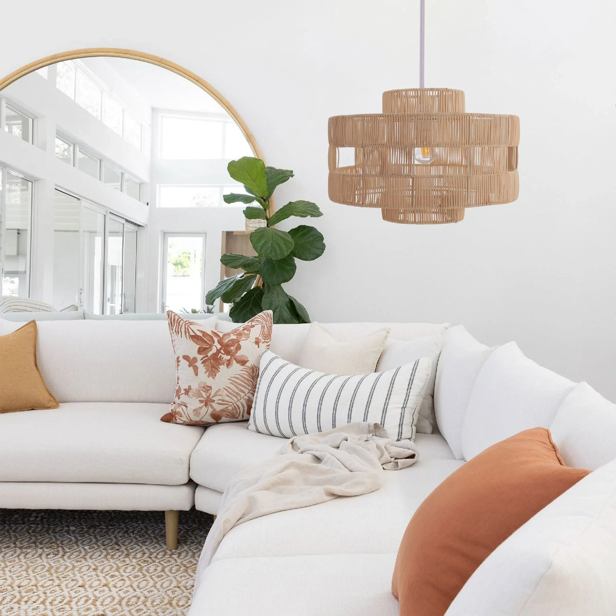 Handcrafted Rattan Pendant Lamp - Natural image