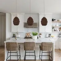 Handcrafted Woven Pendant Light - Brown, Rattan