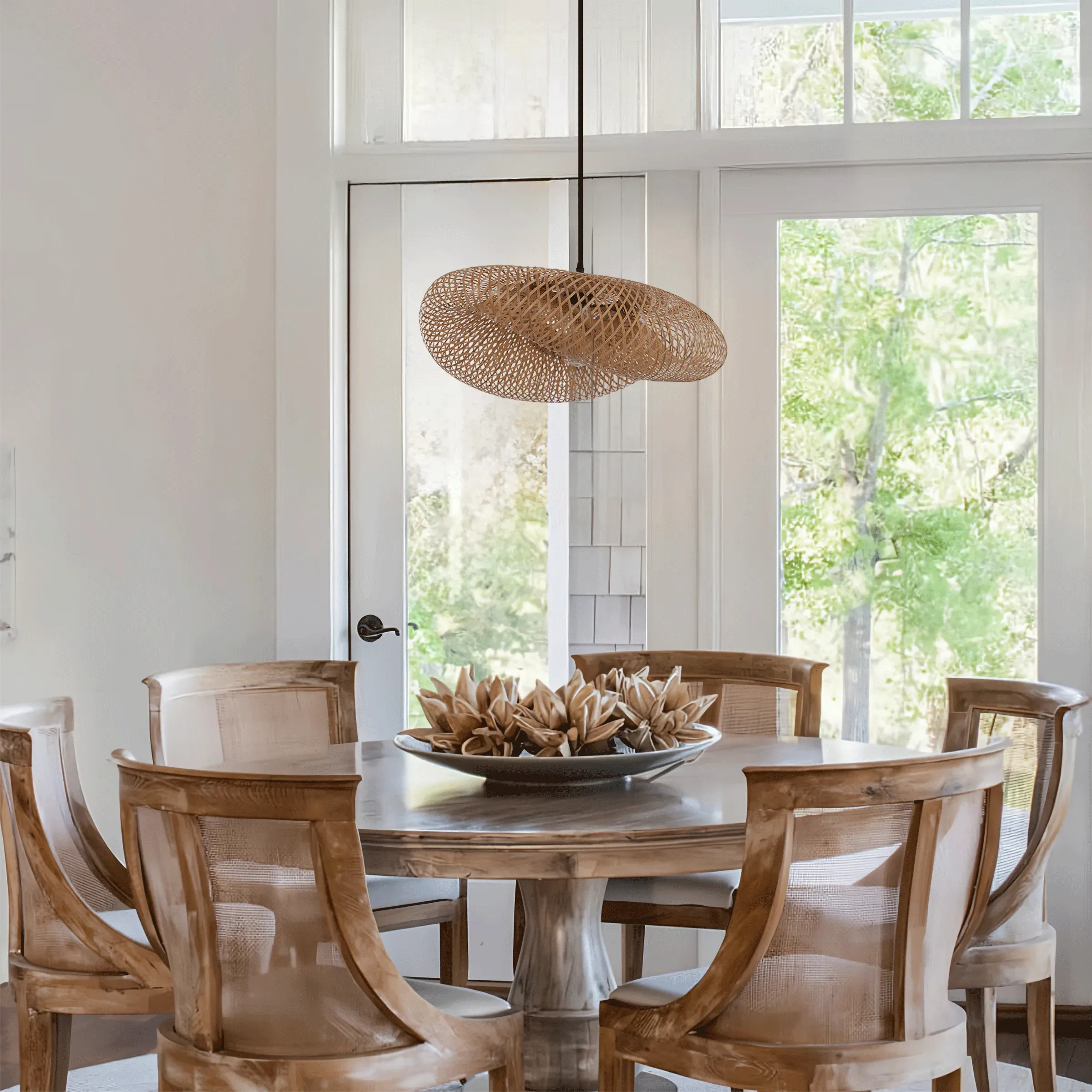 Handmade Bamboo Pendant Light - Brown image