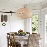 Handwoven Bamboo Pendant Light - Natural