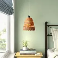 Handwoven Bamboo Pendant Light - Natural