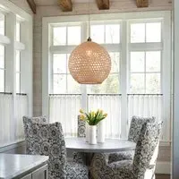 Handwoven Bamboo Pendant Light - Natural