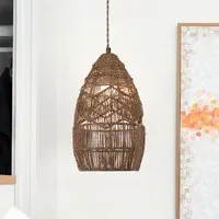 Handwoven Bell Pendant Light - Natural, Rattan