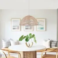 Handwoven Dome Pendant Light - Natural, Rattan