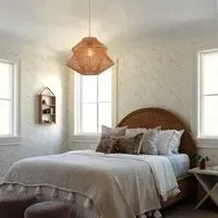 Handwoven Paper Rope Pendant Light - Khaki, Iron