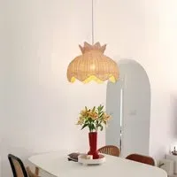 Handwoven Paper Rope Pendant Light - Natural, Rattan