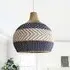 Handwoven Pendant Light - Blue and White, Rattan
