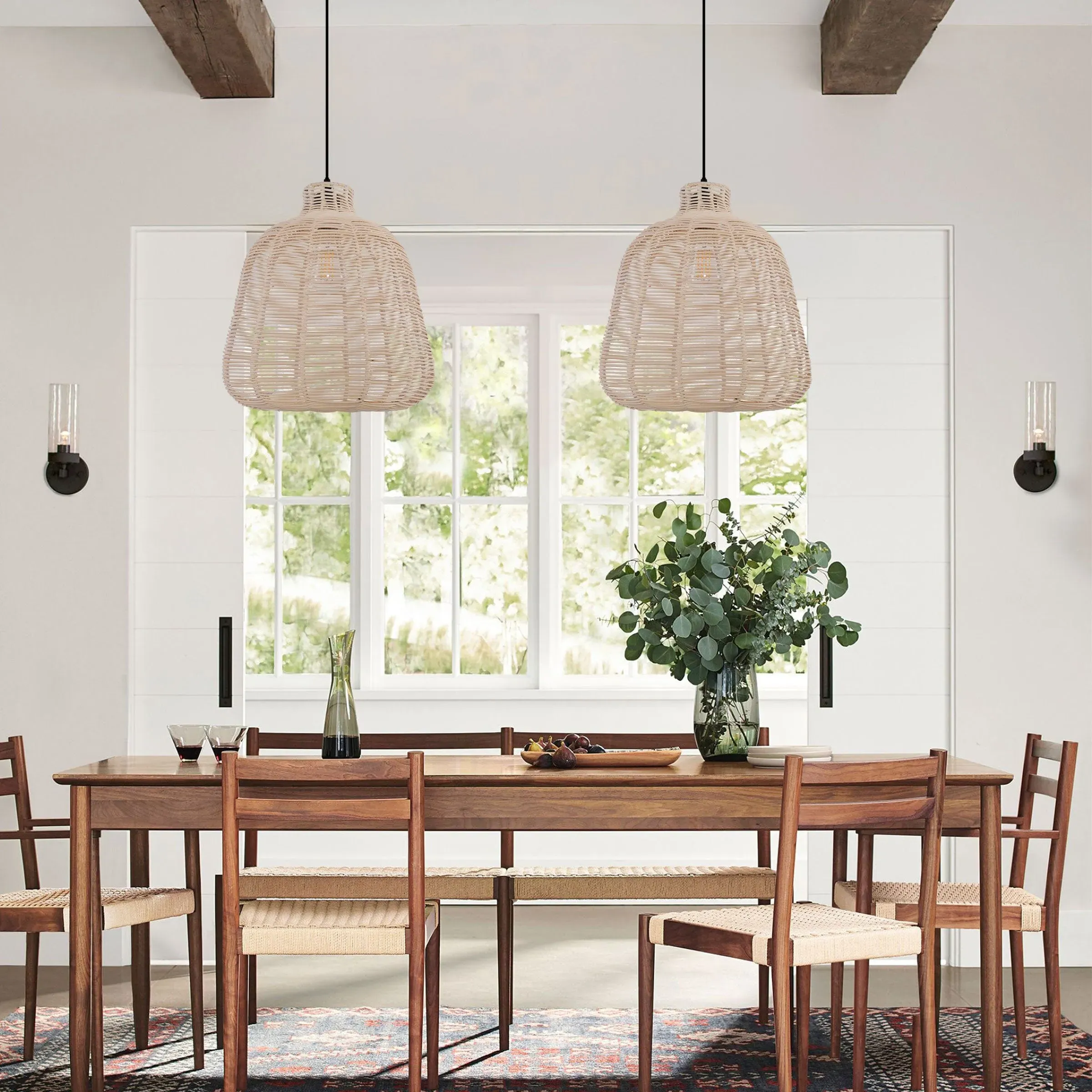 Handwoven Pendant Light - Brown, Rattan