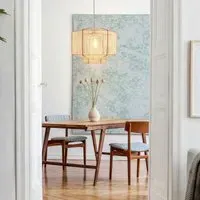 Handwoven Pendant Light - White, Paper Rope