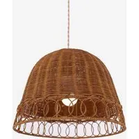 Handwoven Rattan Pendant Light - Brown