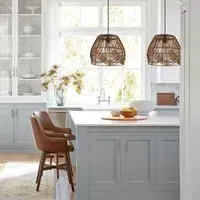 Handwoven Rattan Pendant Light - Brown