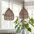 Handwoven Rattan Pendant Light with Adjustable Cord - Brown