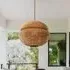 Handwoven Round Pendant Light - Natural, Bulrush