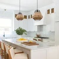 Hexagonal Woven Pendant Light - Natural, Rattan