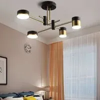 LED Ceiling Light with 3 Color Temperatures - Black & Gold, Metal