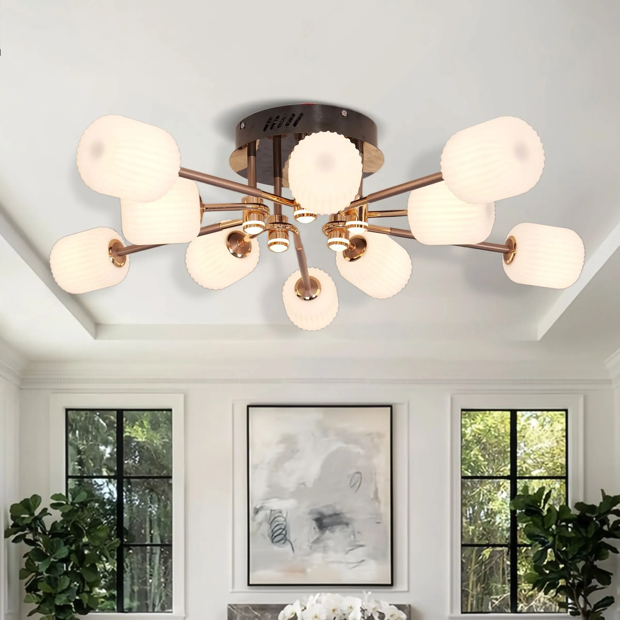 LED Tri-Color Ceiling Light - Copper, Iron image