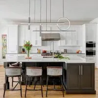 Linear Geometric Metal Pendant Light - Gray, Aluminum