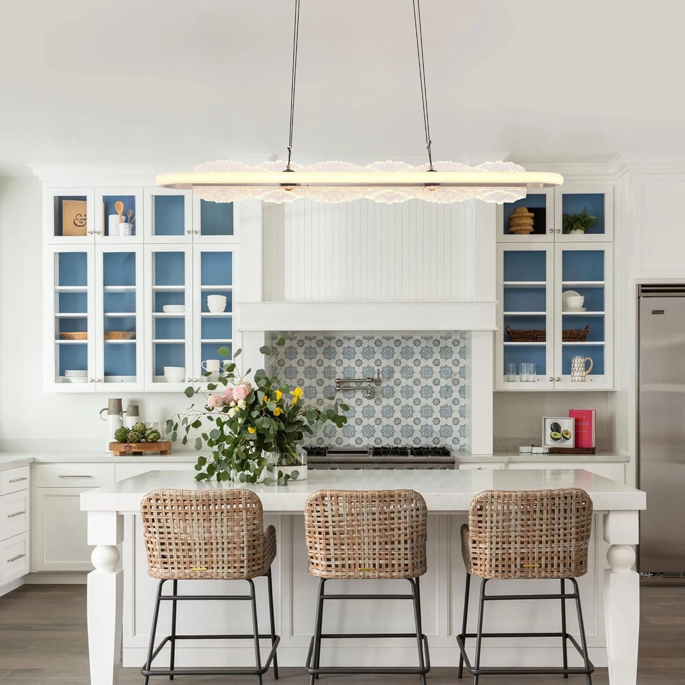 Linear Pendant Light - Silver, Aluminum