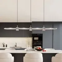 Linear Pendant Light with Remote Control - Silver, Aluminium