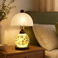 Mosaic Seashell Table Lamp - Wood, Glass alternate view