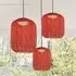 Multi-Light Outdoor Pendant Light - Red Orange, Rattan