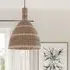 Natural Grass Dome Pendant Light - Brown