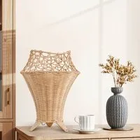 Net-Pattern Fish-Mouth Rattan Table Lamp - Natural alternate view
